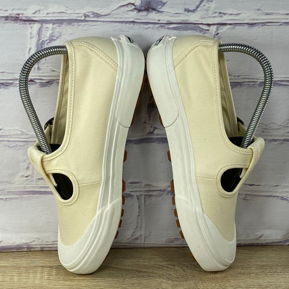 Vans Mary Jane Slip On Sneakers Women's 7.5 Cream Beige Buckle Flats Loafers - Picture 5 of 8